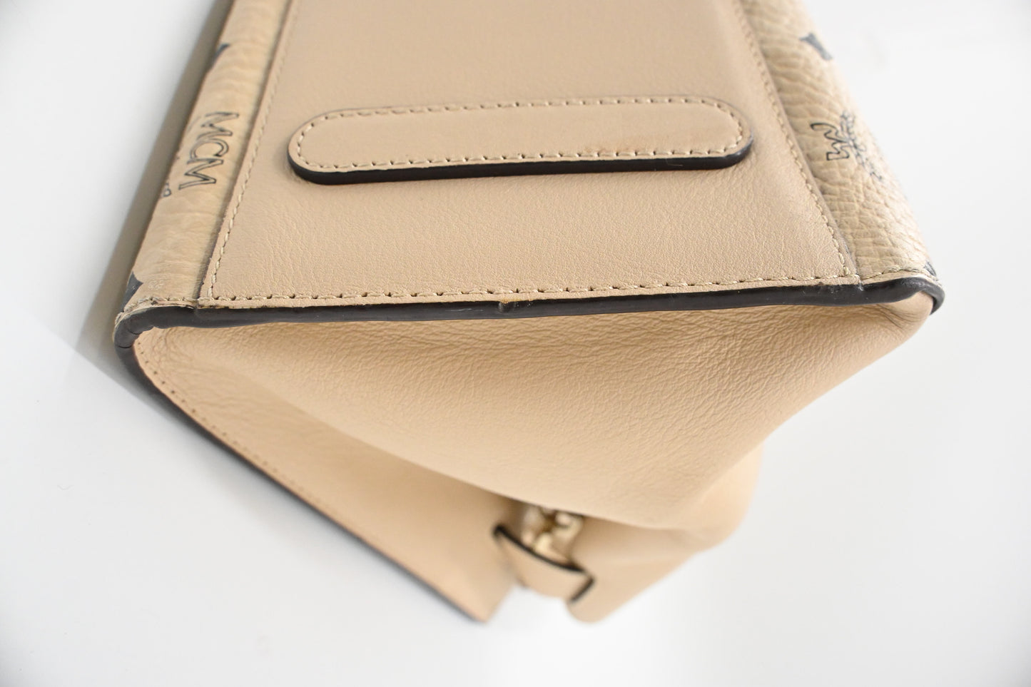 MCM Two Way Bag in Beige Visetos Canvas