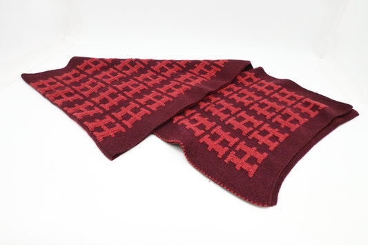 Hermes Scarf in Burgundy and Red Cashmere