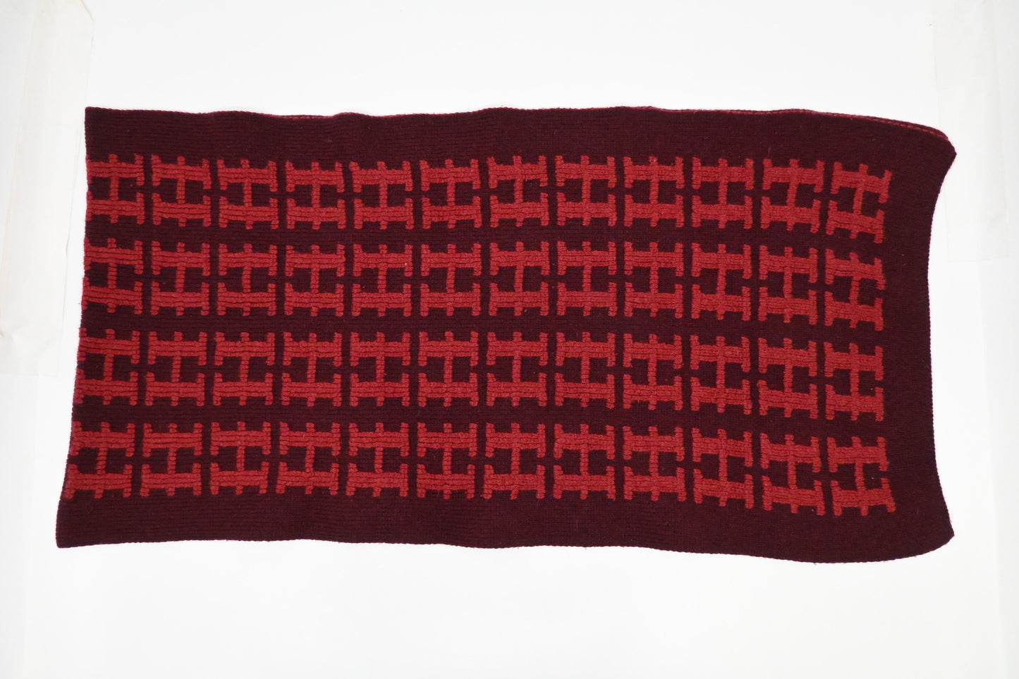 Hermes Scarf in Burgundy and Red Cashmere