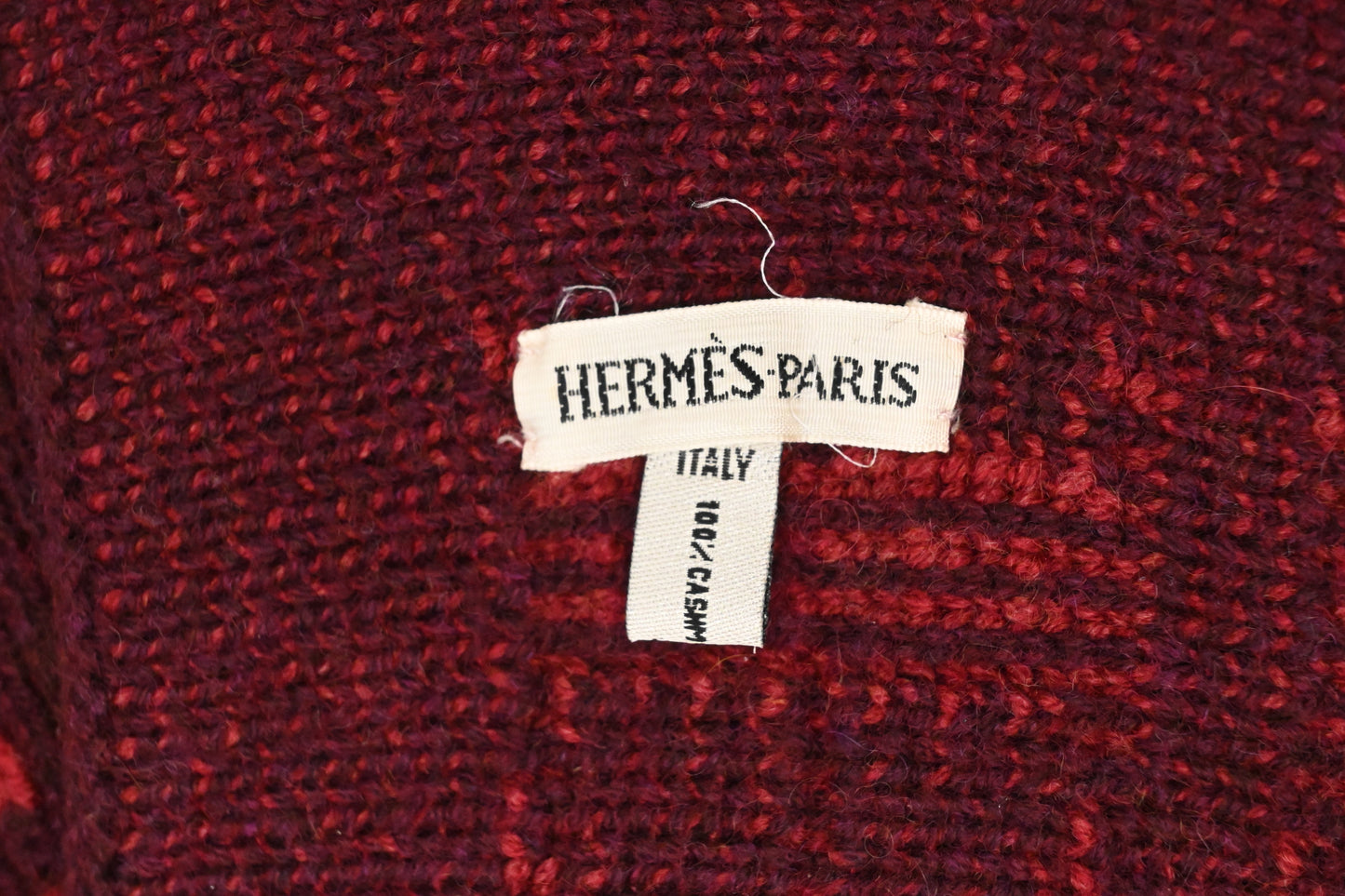 Hermes Scarf in Burgundy and Red Cashmere