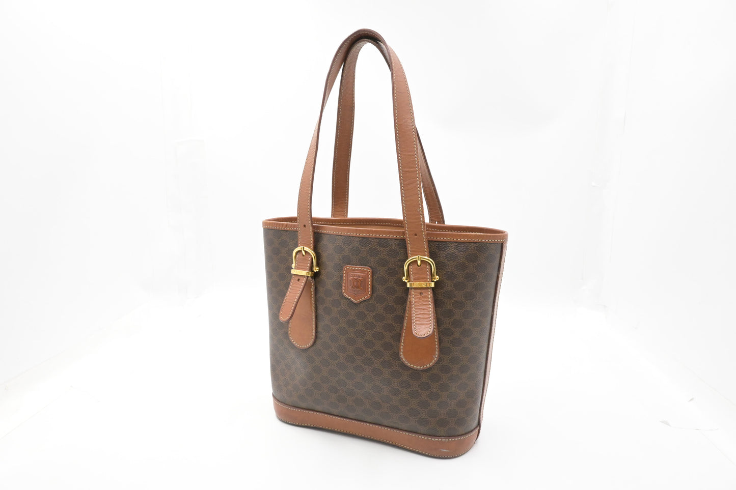 Celine Bucket Bag in Brown Macadam Canvas