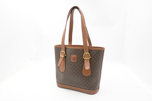 Celine Bucket Bag in Brown Macadam Canvas