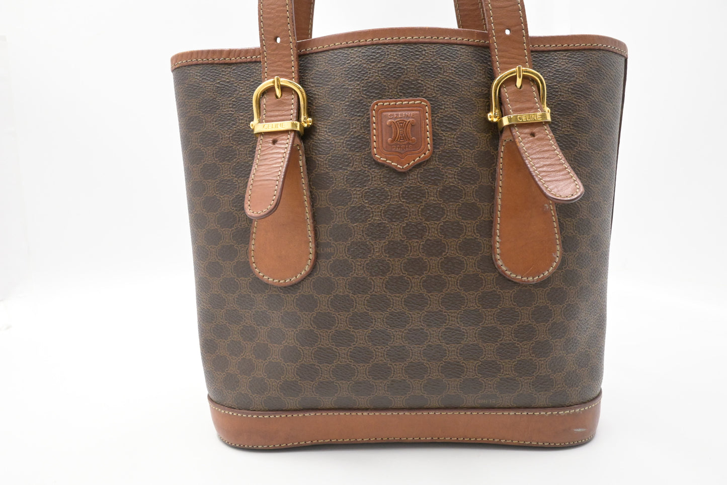 Celine Bucket Bag in Brown Macadam Canvas