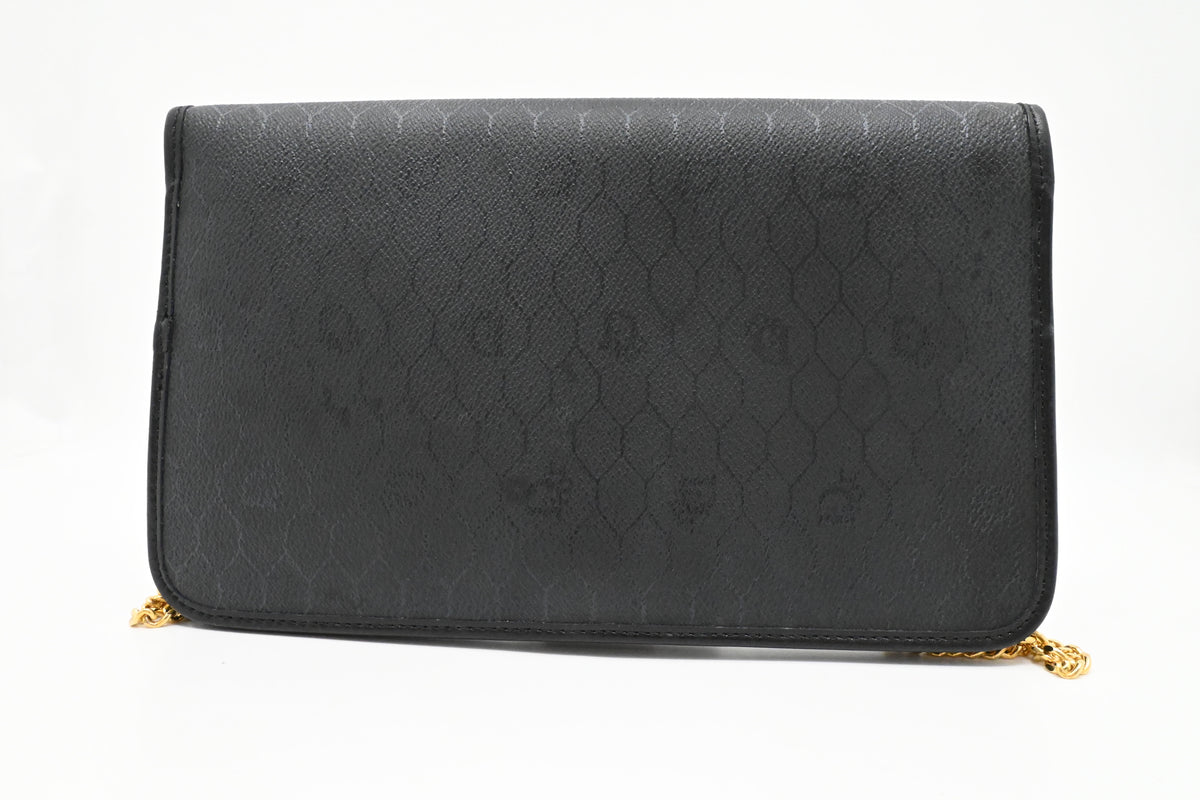 Dior Chain Shoulder Bag in Black Honeycomb Canvas