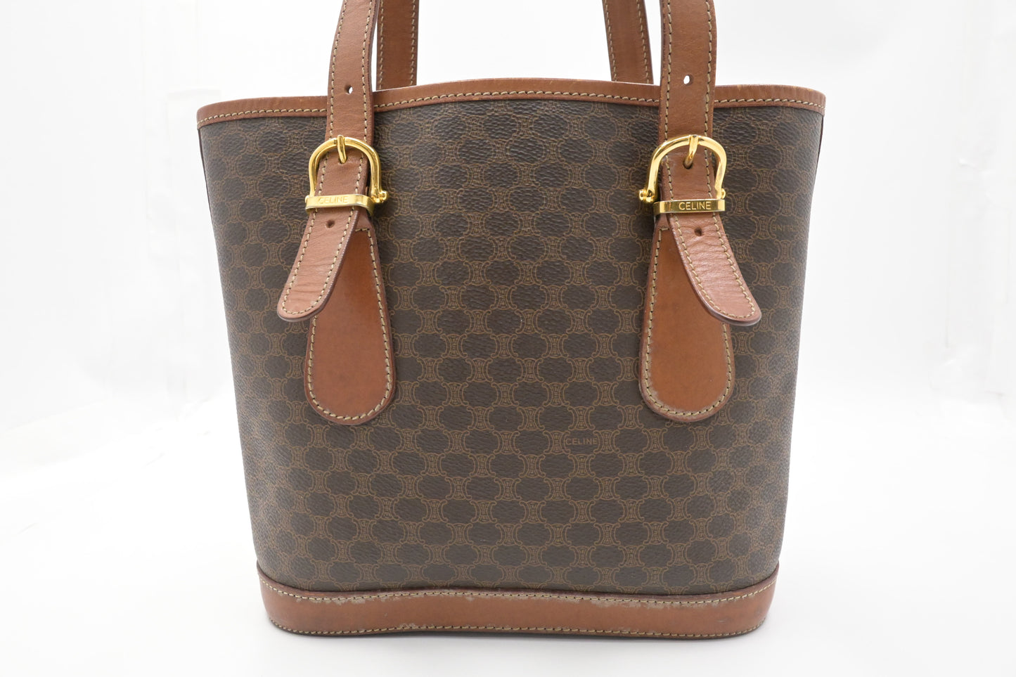 Celine Bucket Bag in Brown Macadam Canvas
