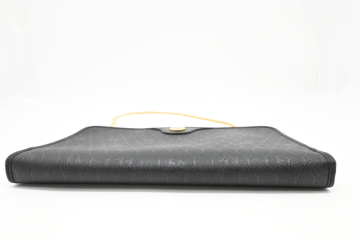 Dior Chain Shoulder Bag in Black Honeycomb Canvas