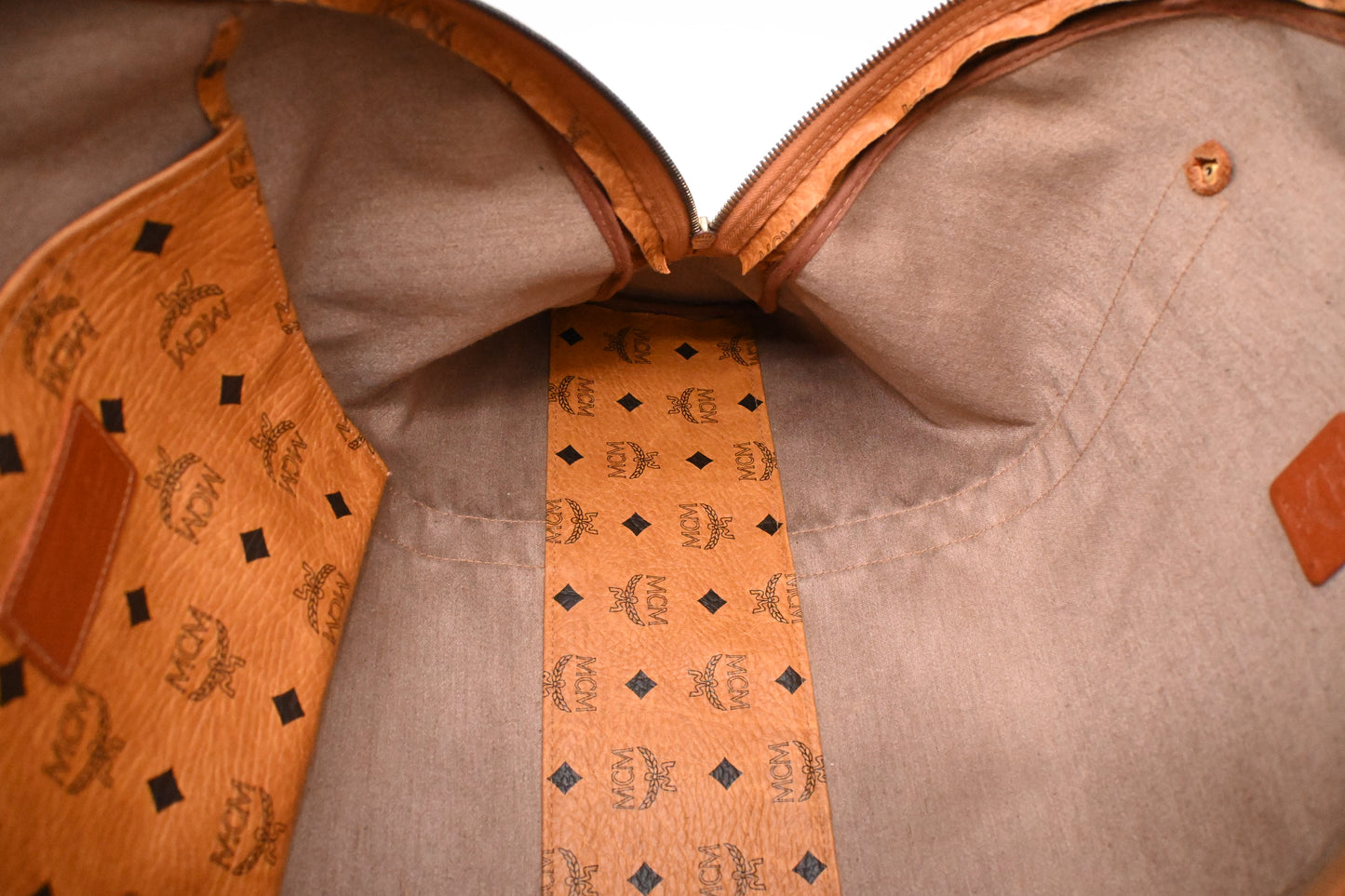 MCM Travel Bag in Cognac Visetos Canvas