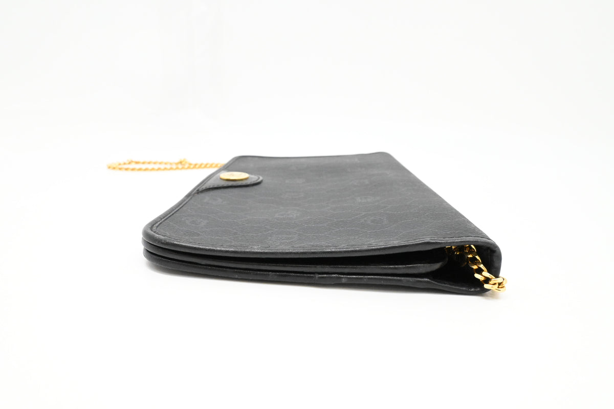 Dior Chain Shoulder Bag in Black Honeycomb Canvas