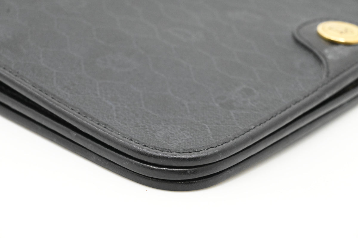 Dior Chain Shoulder Bag in Black Honeycomb Canvas