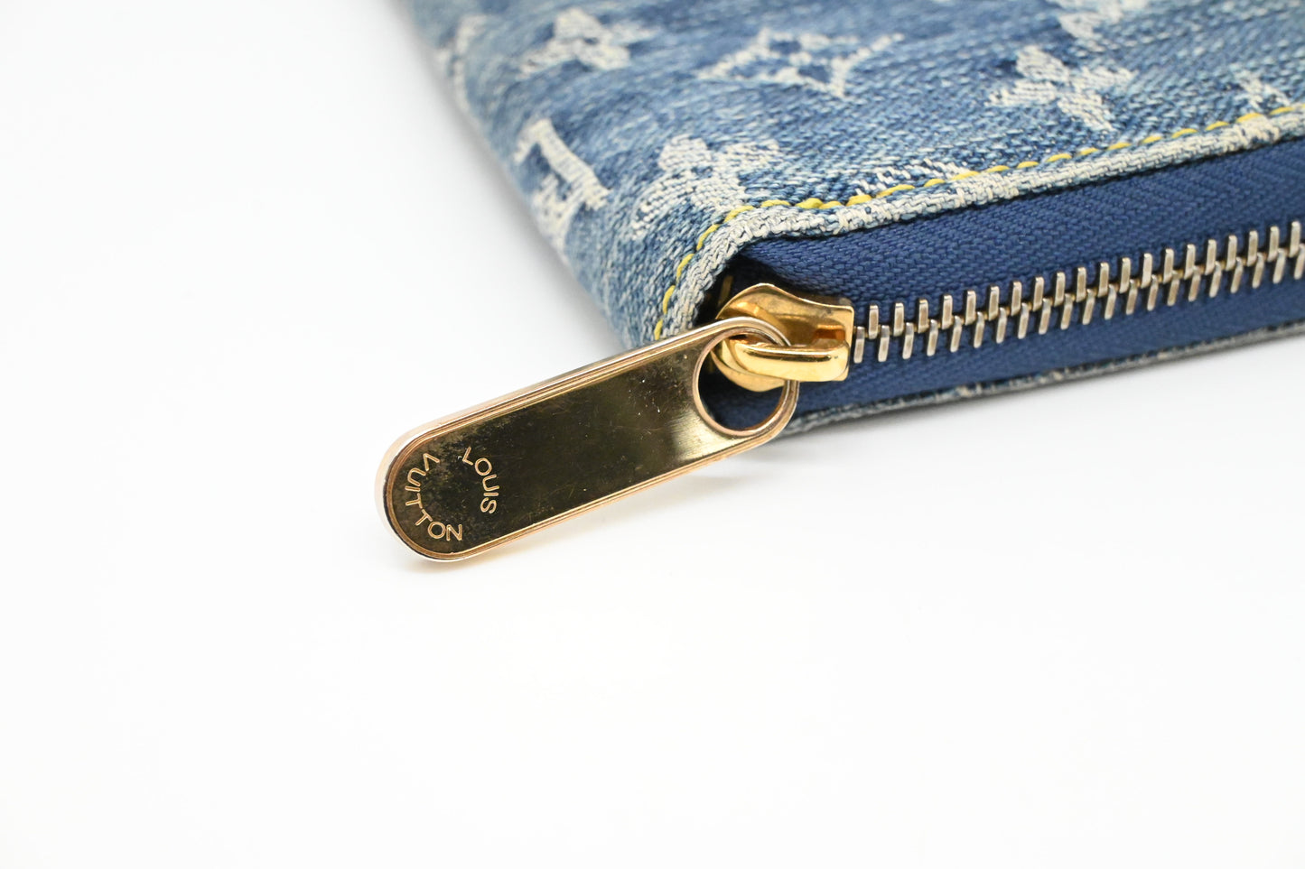 Louis Vuitton Zippy Long Wallet in Blue Denim Canvas