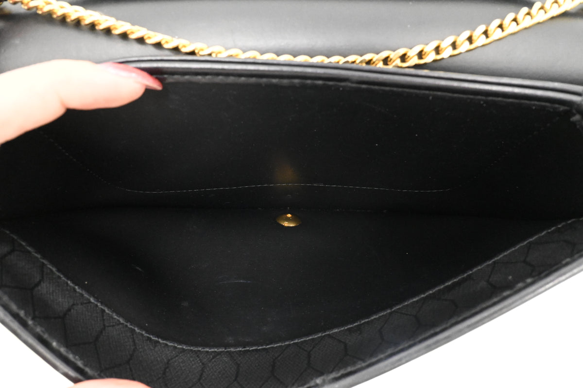 Dior Chain Shoulder Bag in Black Honeycomb Canvas