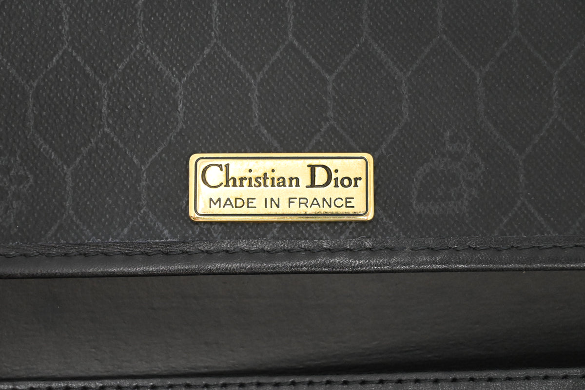 Dior Chain Shoulder Bag in Black Honeycomb Canvas