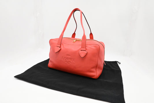 Loewe Heritage Bag in Coral Leather