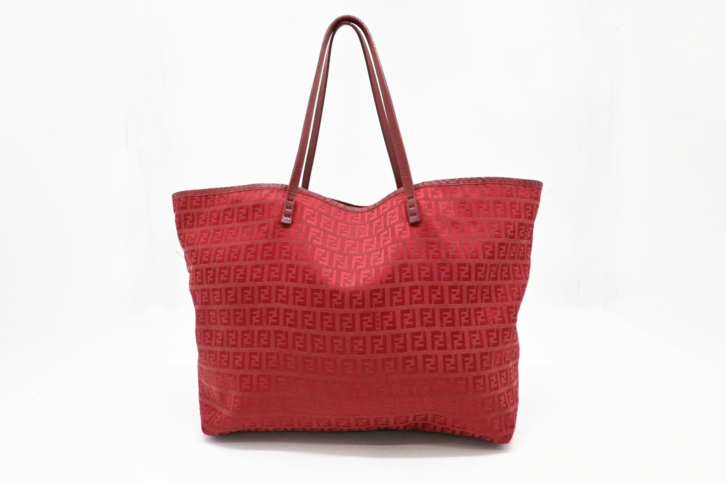 Fendi Tote Bag in Red Zuccino Canvas