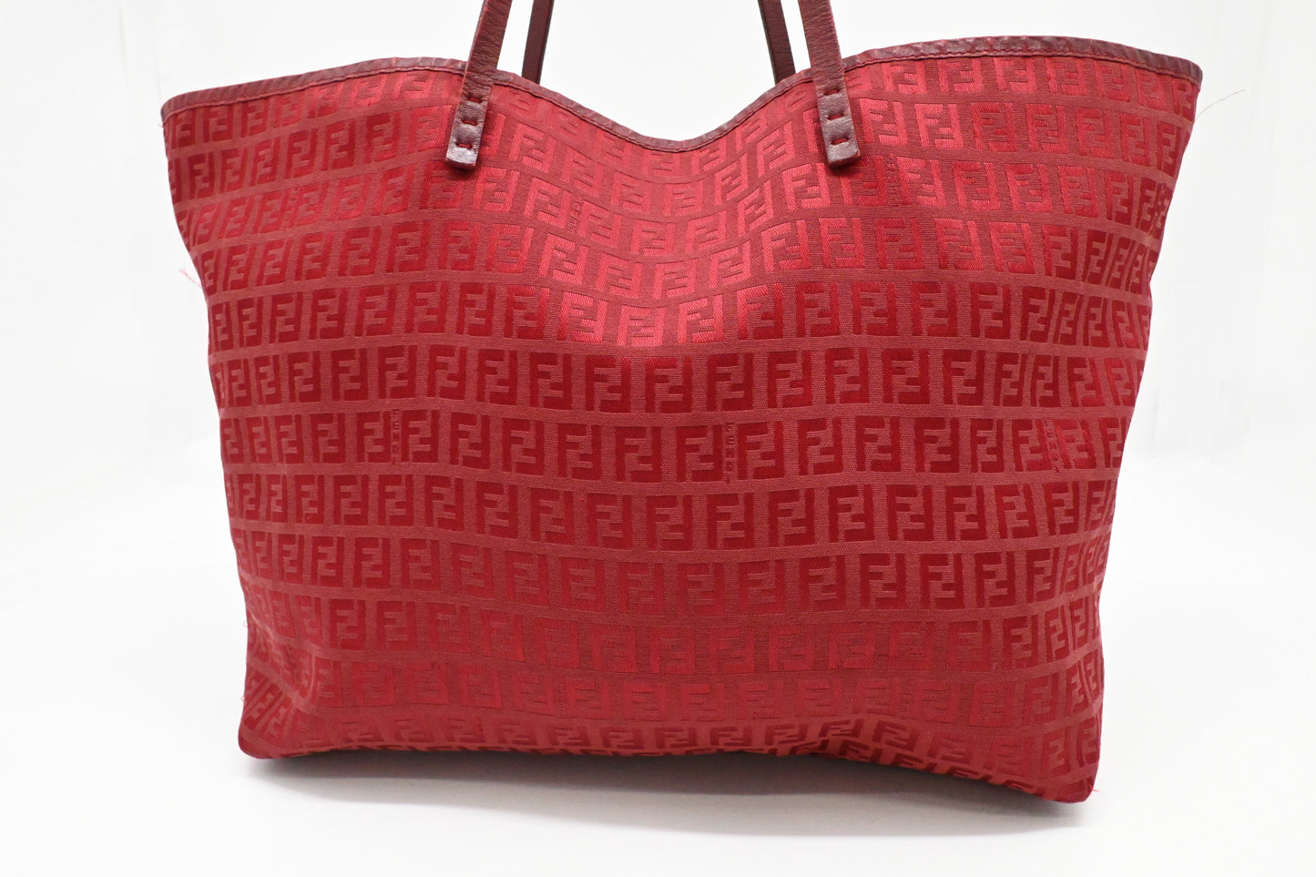 Fendi Tote Bag in Red Zuccino Canvas
