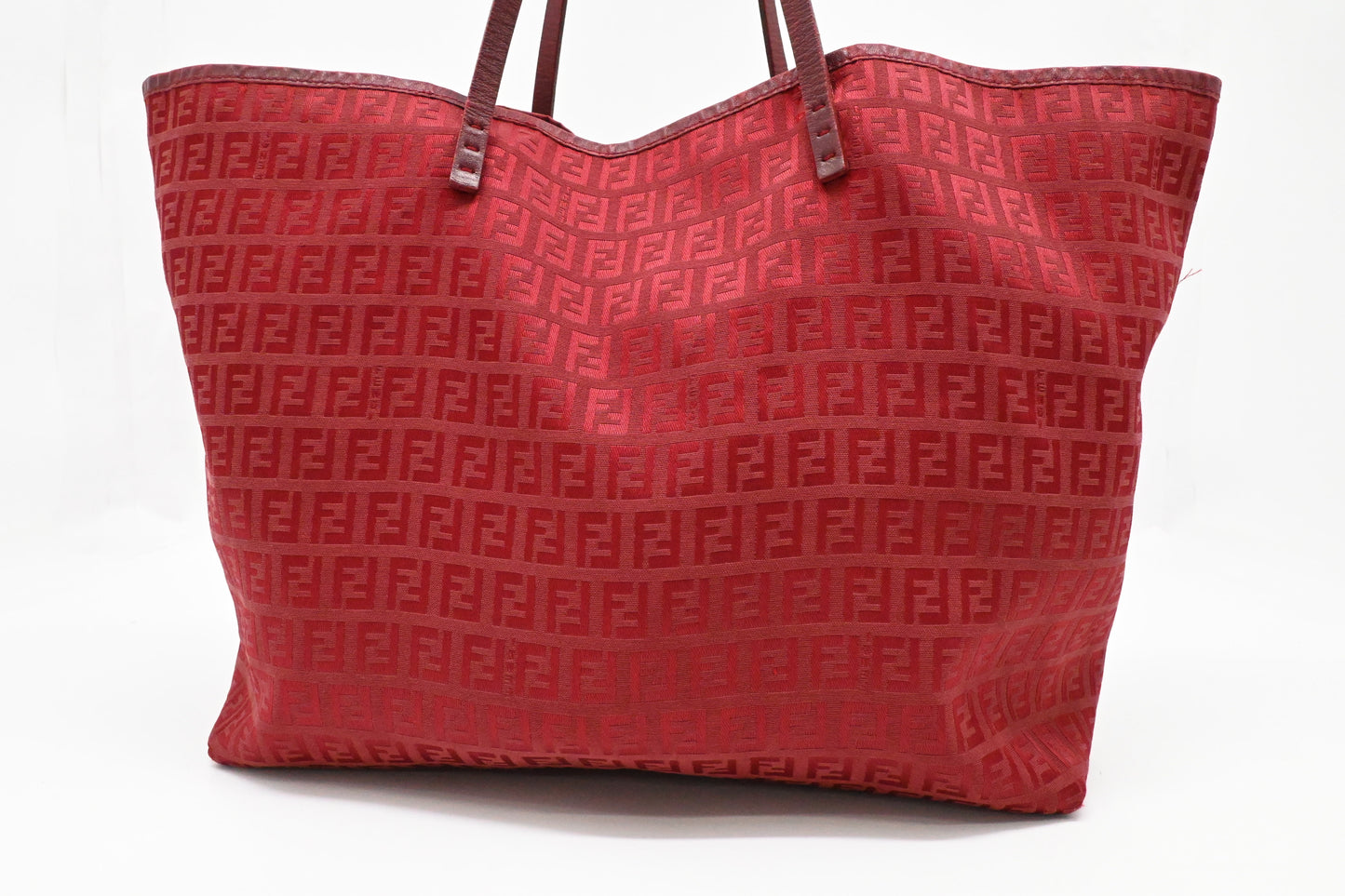 Fendi Tote Bag in Red Zuccino Canvas
