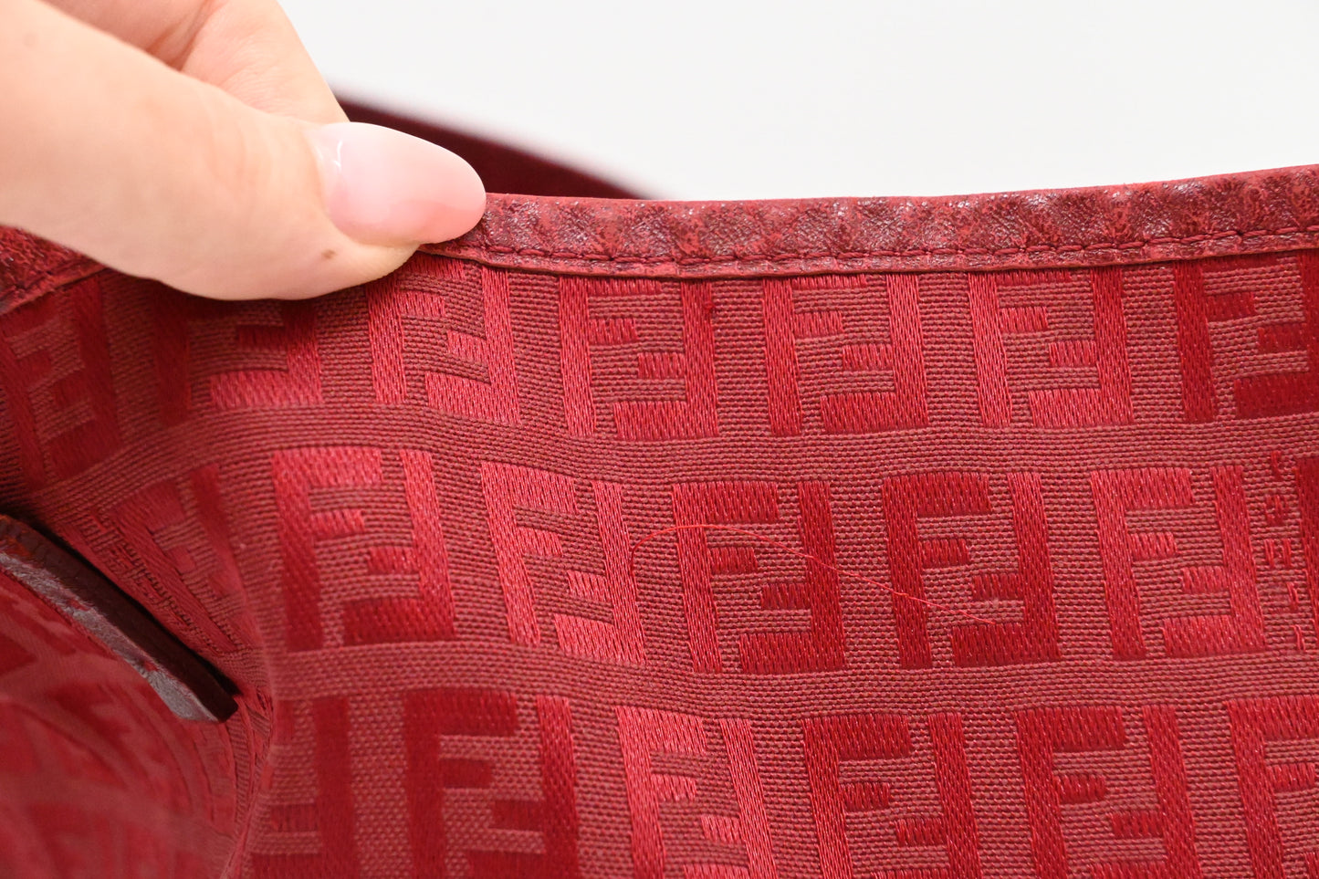 Fendi Tote Bag in Red Zuccino Canvas