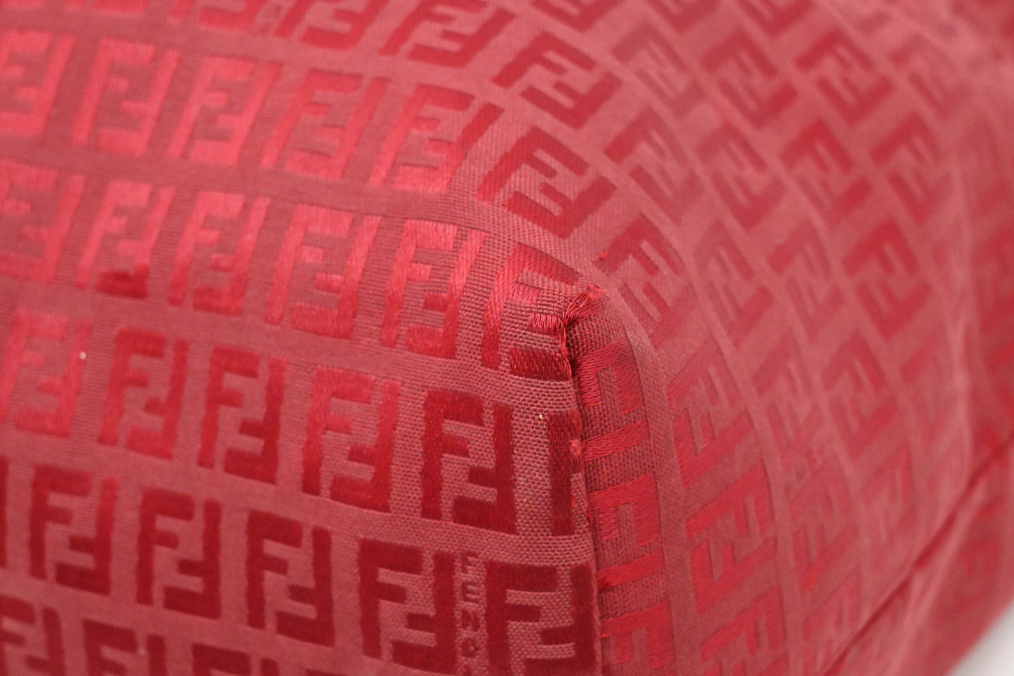 Fendi Tote Bag in Red Zuccino Canvas