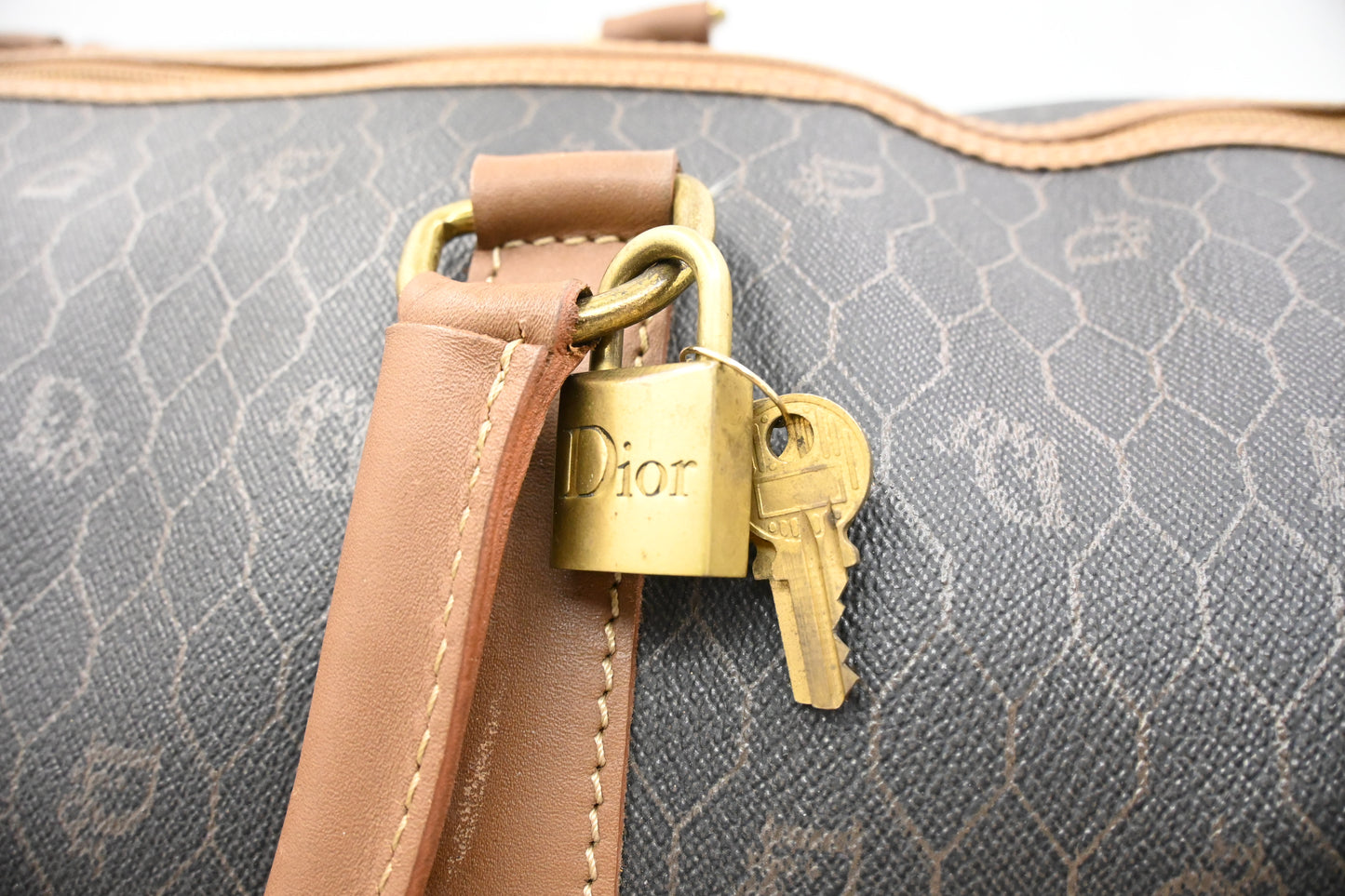 Dior Travel Bag in Grey Honeycomb Canvas