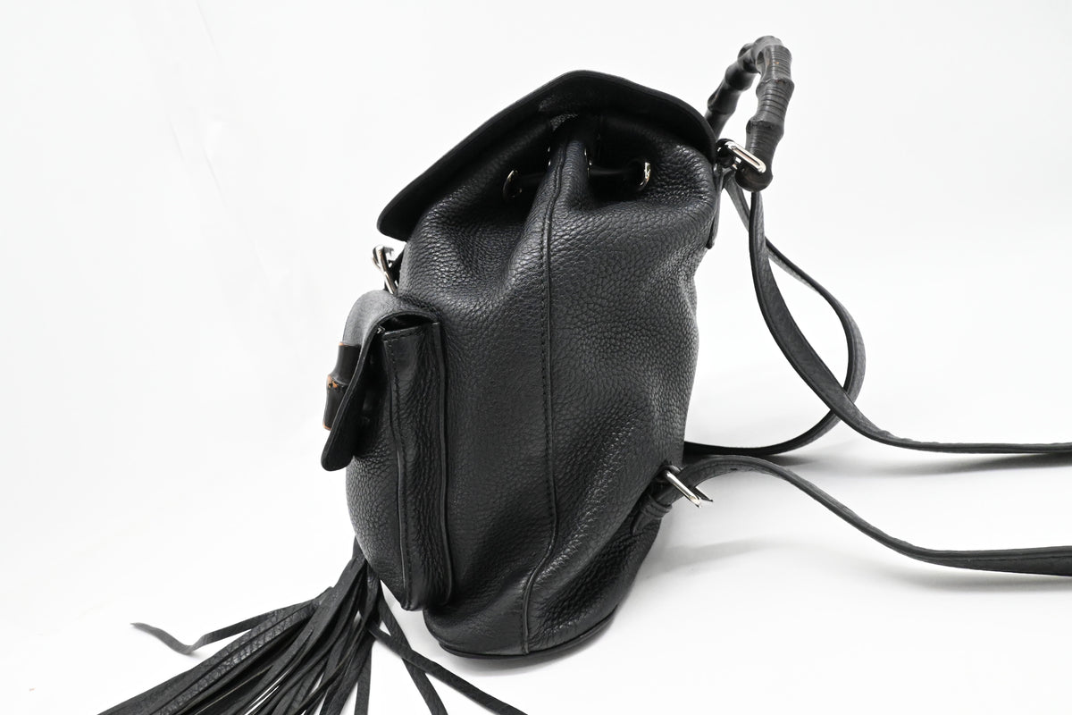 Gucci Bamboo Backpack in Black Leather