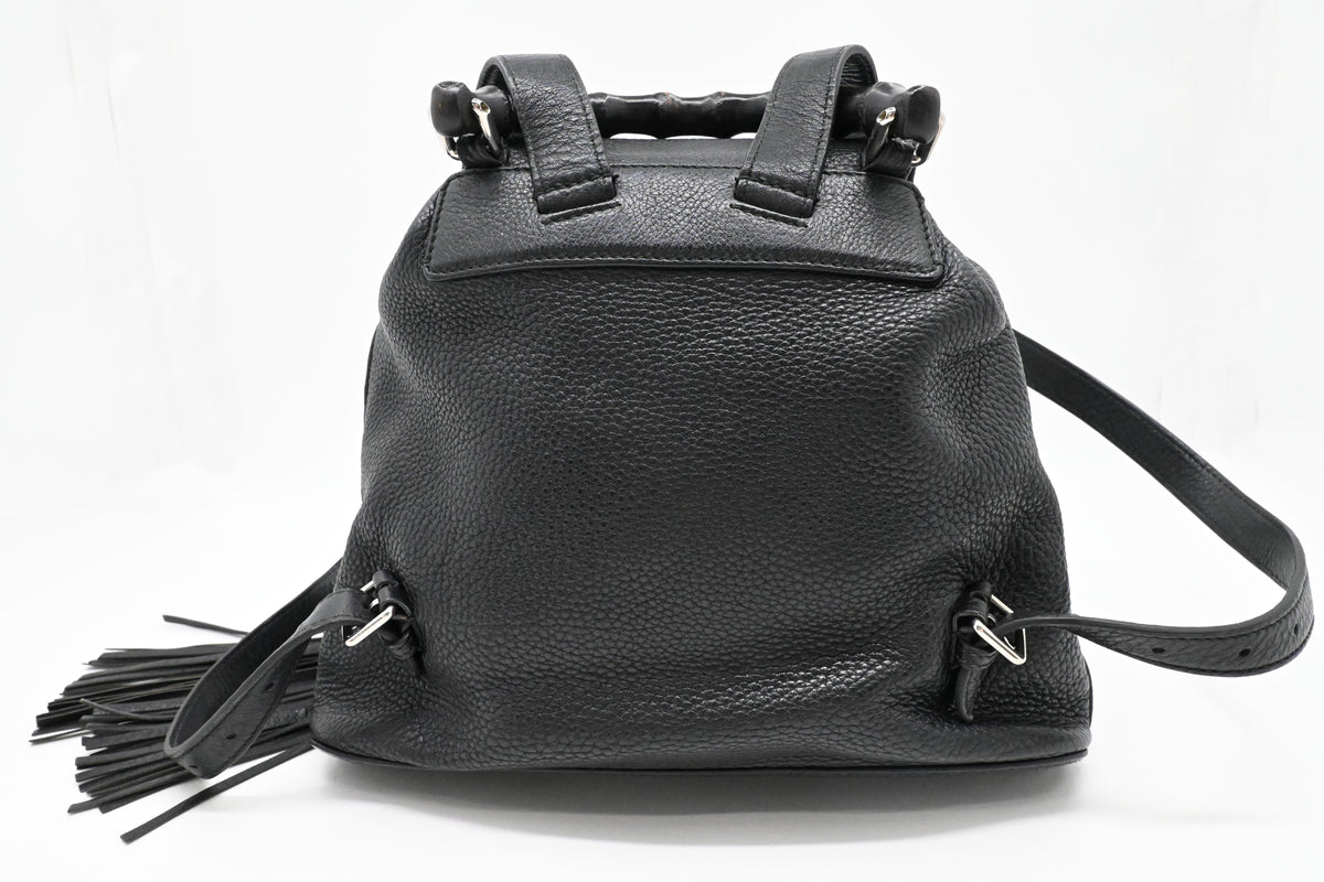 Gucci Bamboo Backpack in Black Leather