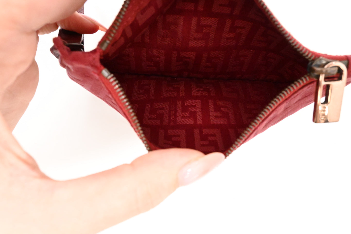 Fendi Tote Bag in Red Zuccino Canvas