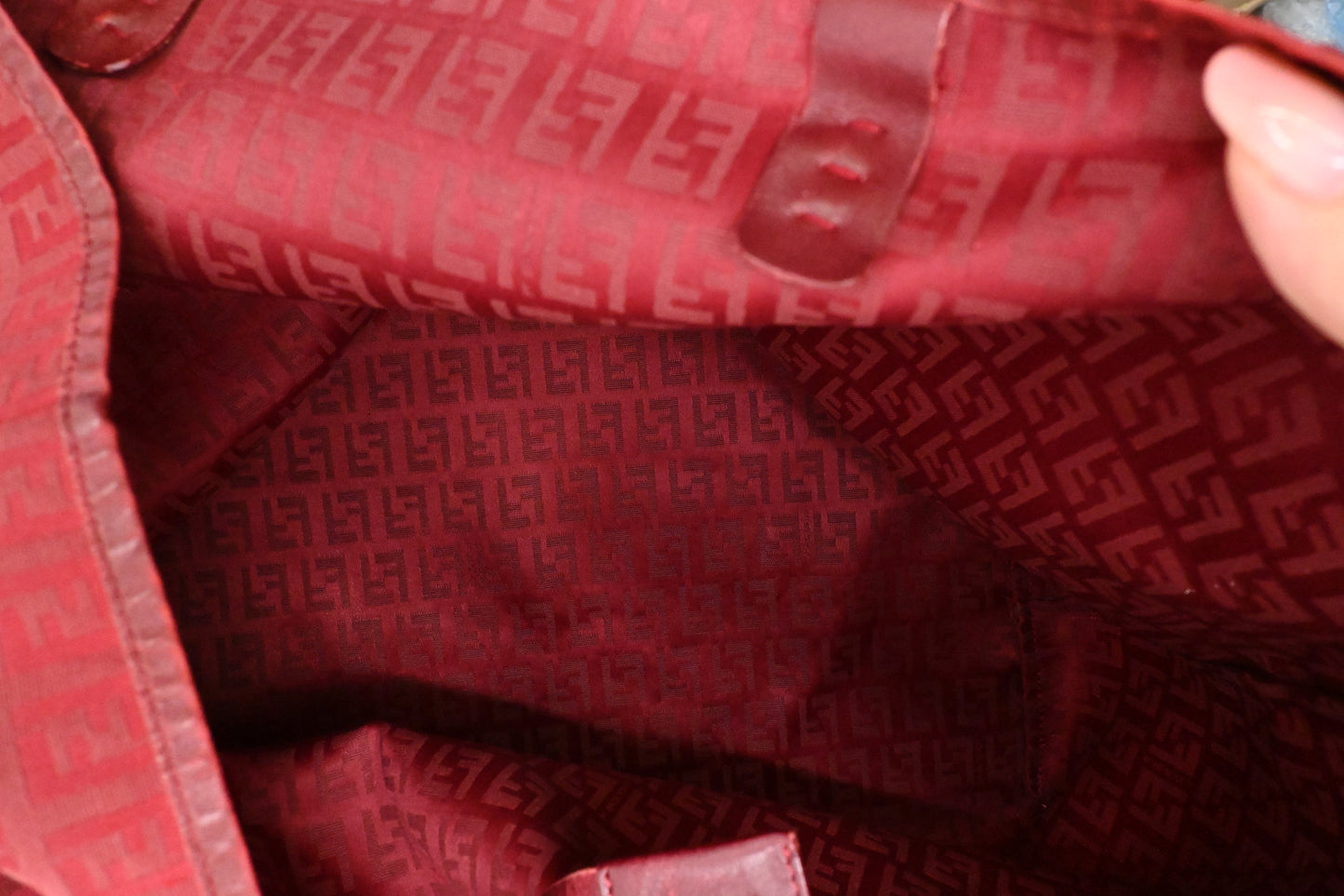 Fendi Tote Bag in Red Zuccino Canvas