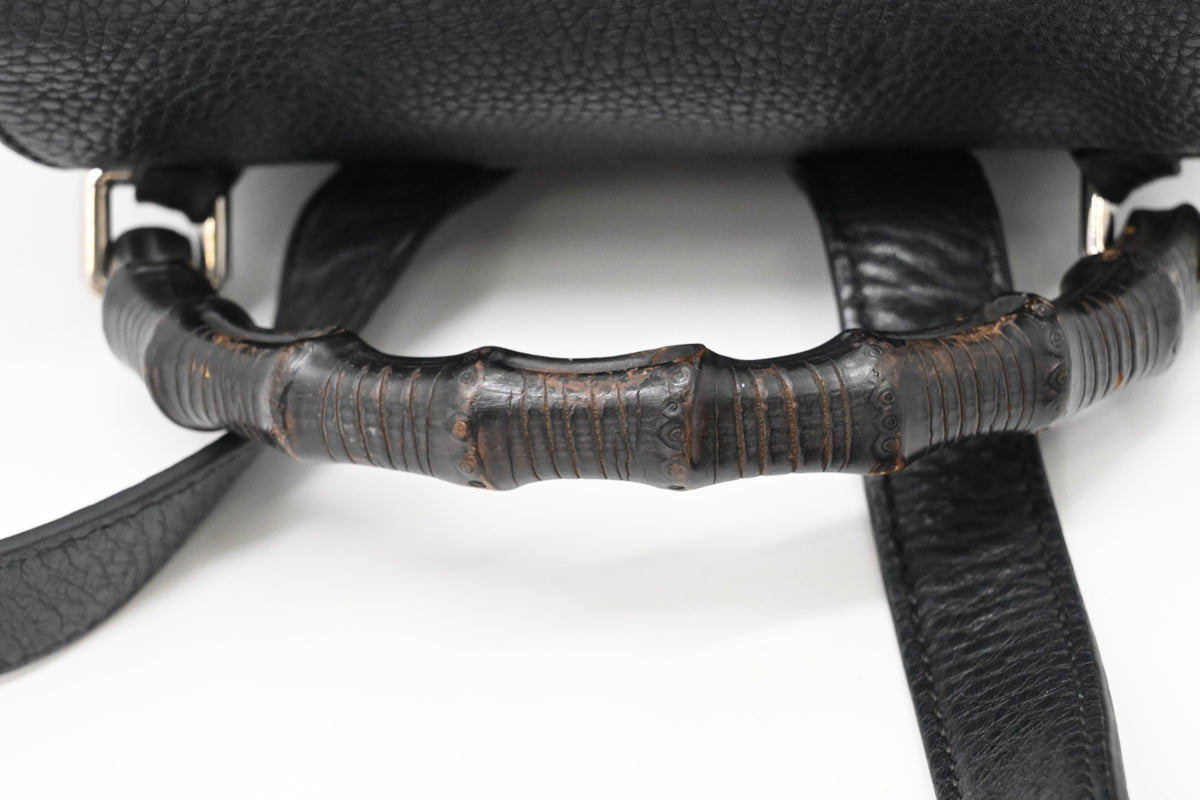 Gucci Bamboo Backpack in Black Leather