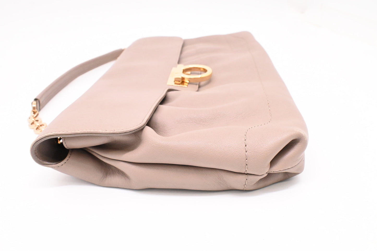 Ferragamo Shoulder in Greige Leather