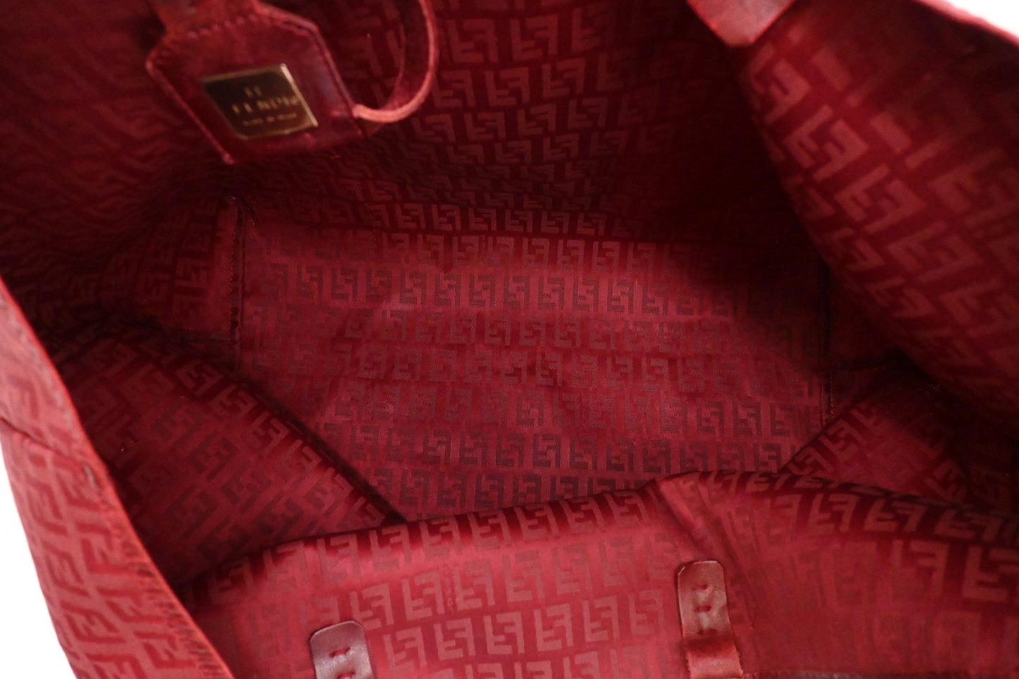 Fendi Tote Bag in Red Zuccino Canvas