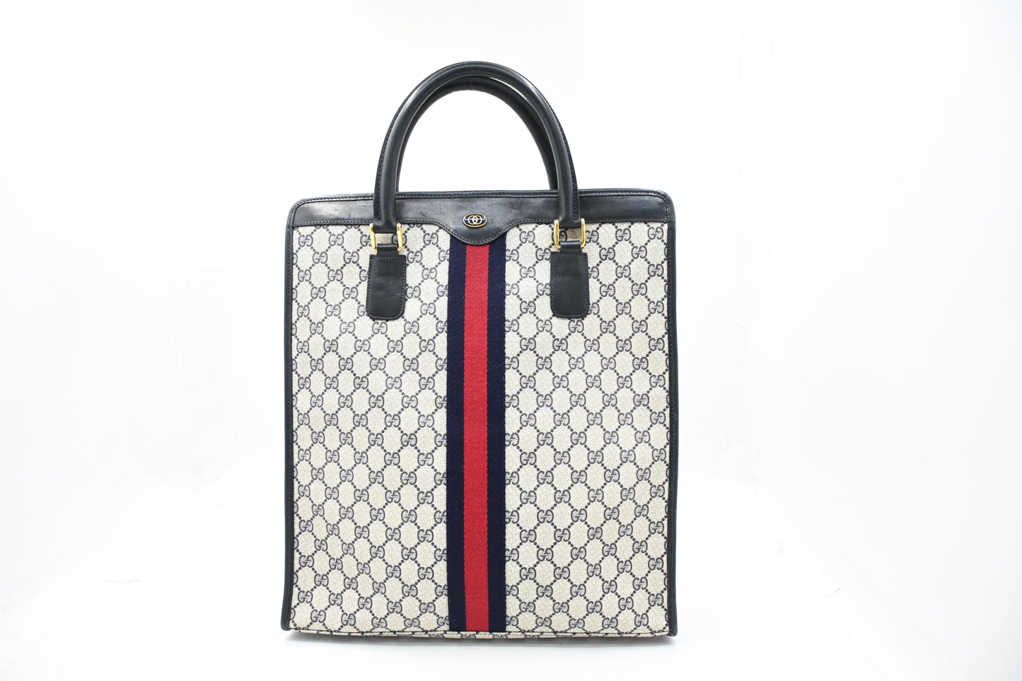 Gucci Sherry Tote in Navy Blue GG Supreme Canvas