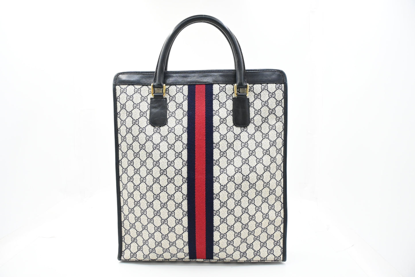 Gucci Sherry Tote in Navy Blue GG Supreme Canvas