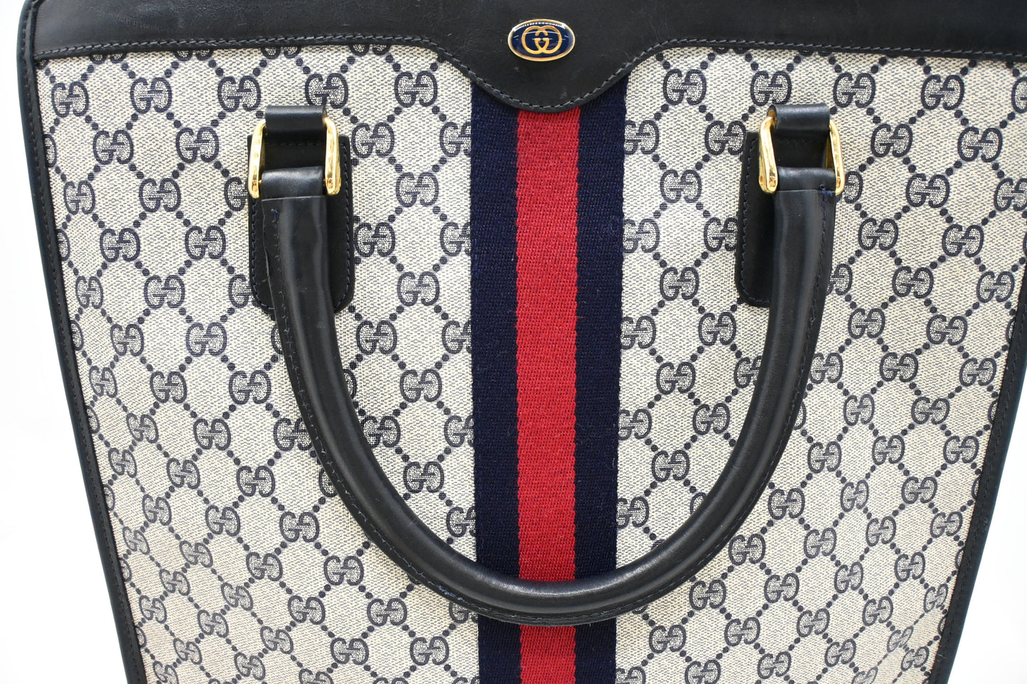 Gucci Sherry Tote in Navy Blue GG Supreme Canvas