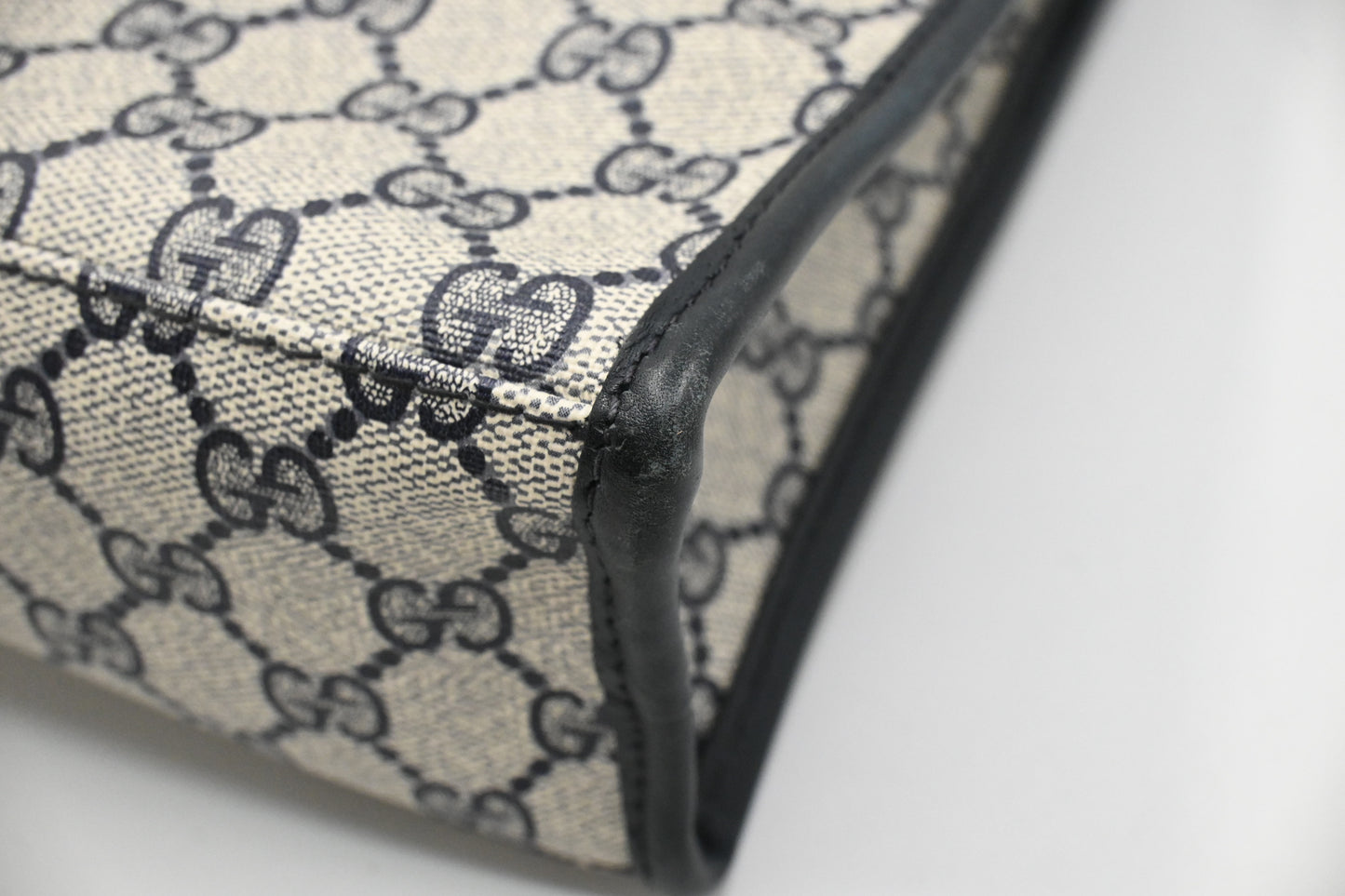 Gucci Sherry Tote in Navy Blue GG Supreme Canvas