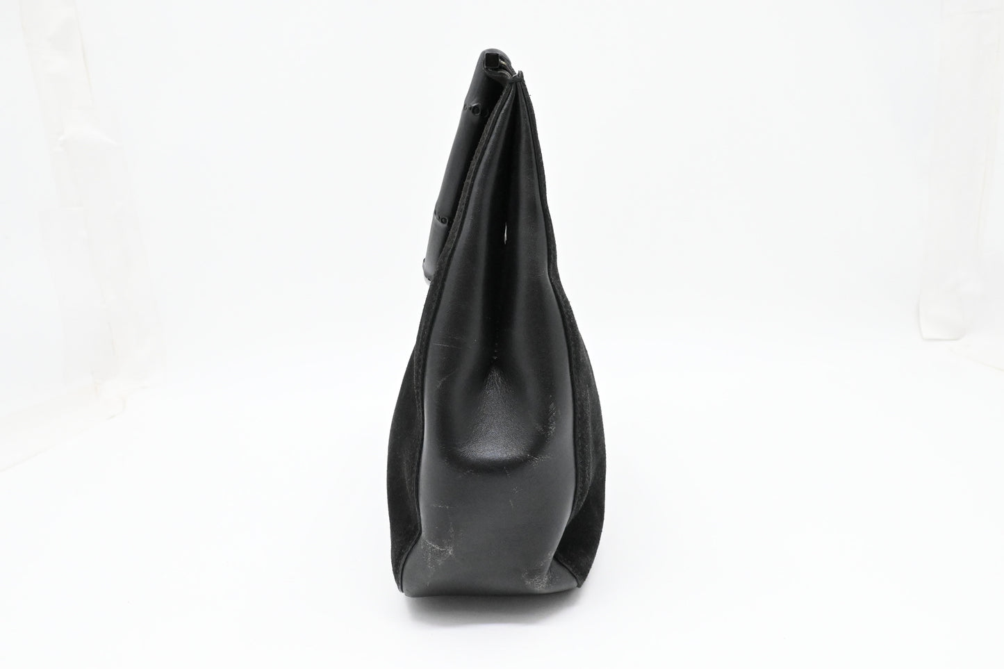 Gucci Bamboo Shoulder Bag in Black Suede