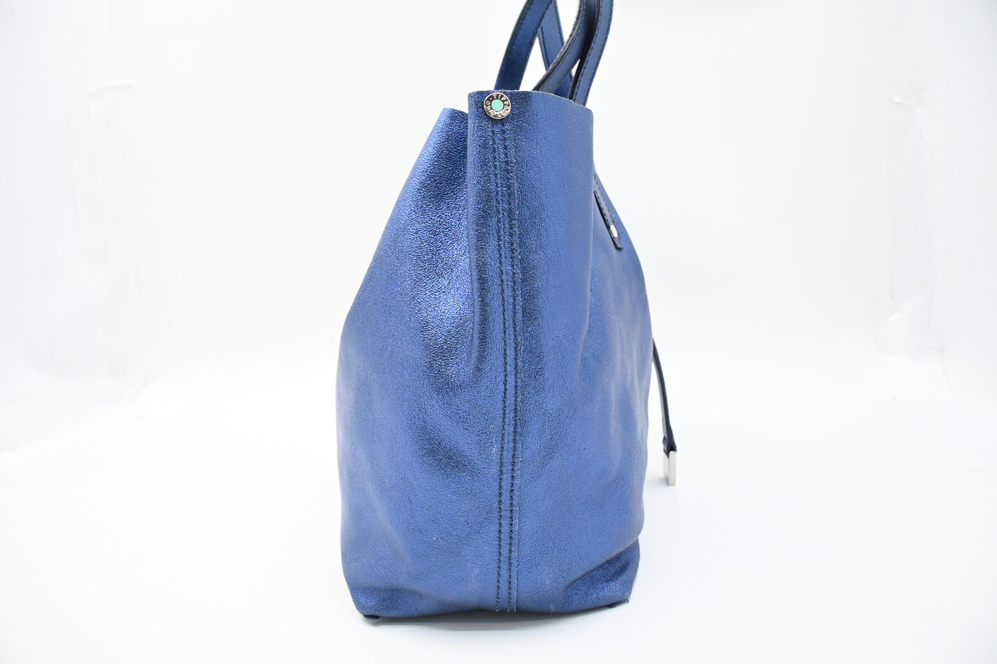 Tiffany & Co. Reversible Tote in Metallic Blue Leather