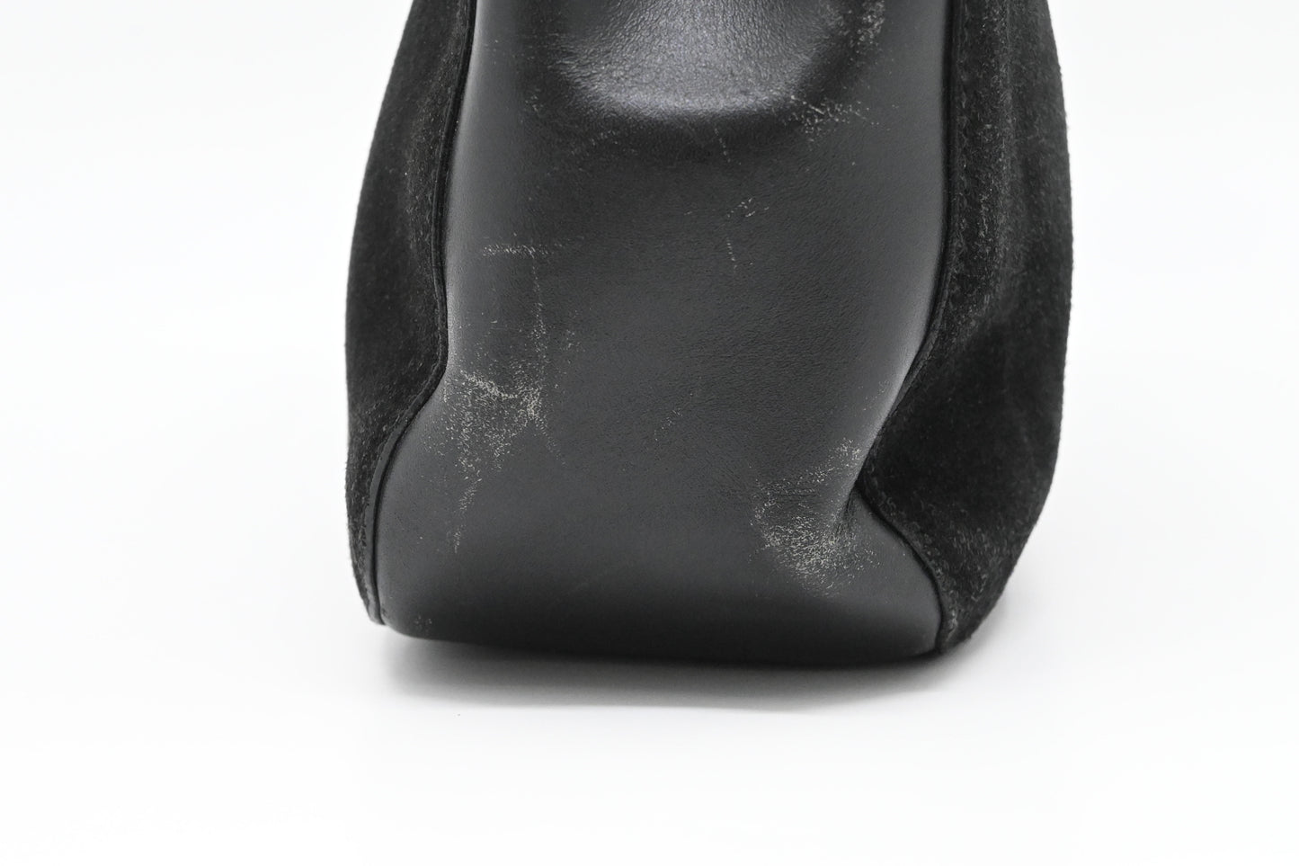 Gucci Bamboo Shoulder Bag in Black Suede