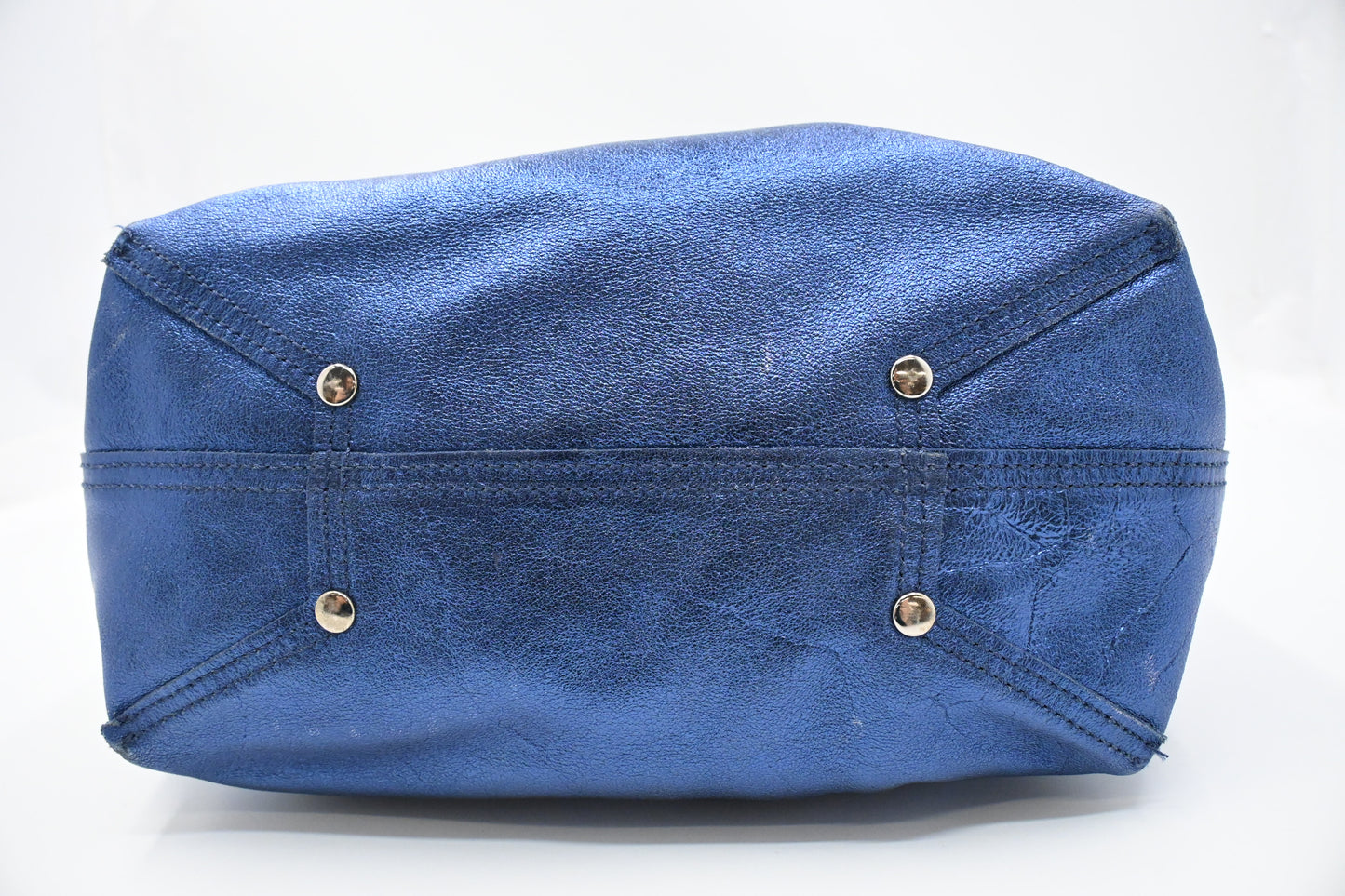 Tiffany & Co. Reversible Tote in Metallic Blue Leather