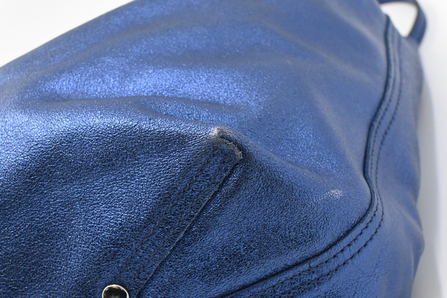 Tiffany & Co. Reversible Tote in Metallic Blue Leather