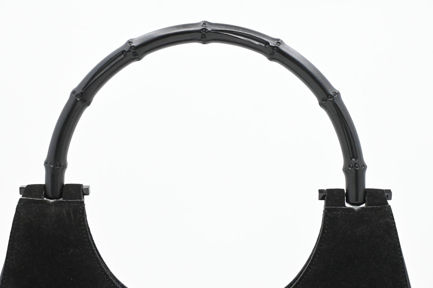 Gucci Bamboo Shoulder Bag in Black Suede