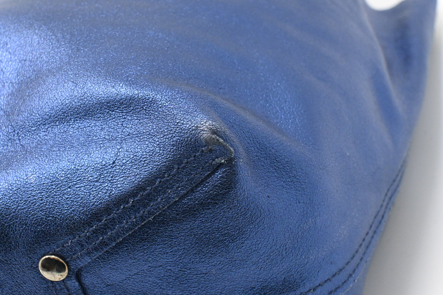 Tiffany & Co. Reversible Tote in Metallic Blue Leather