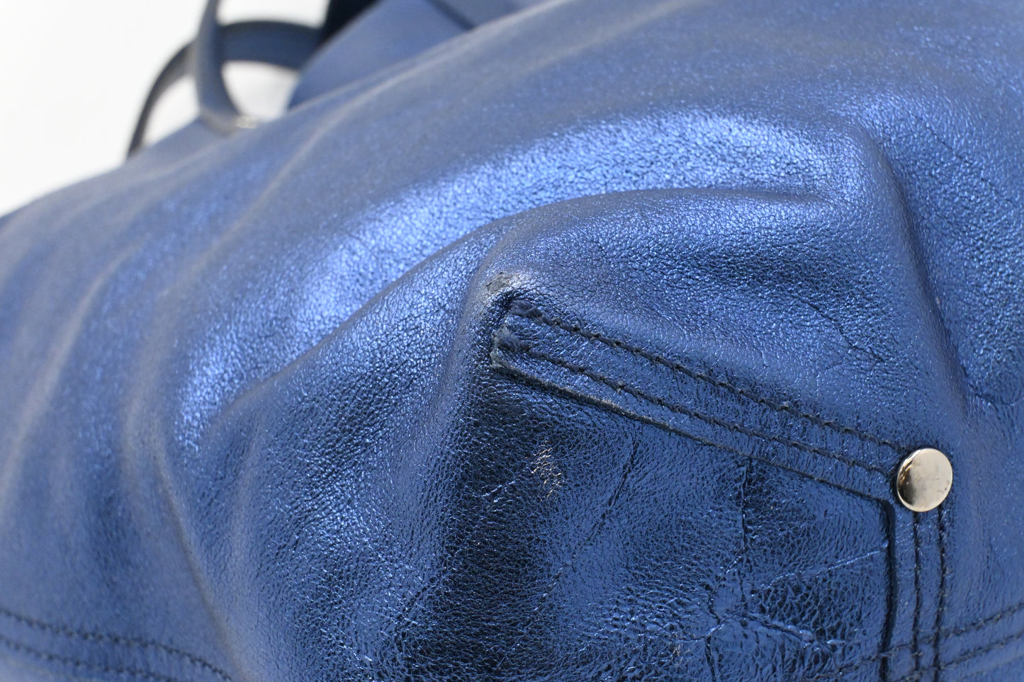 Tiffany & Co. Reversible Tote in Metallic Blue Leather