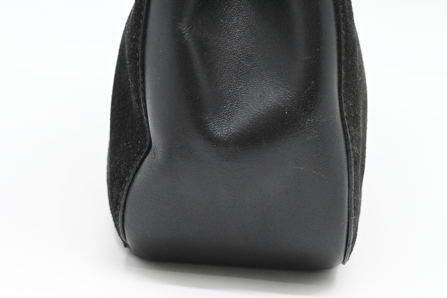 Gucci Bamboo Shoulder Bag in Black Suede