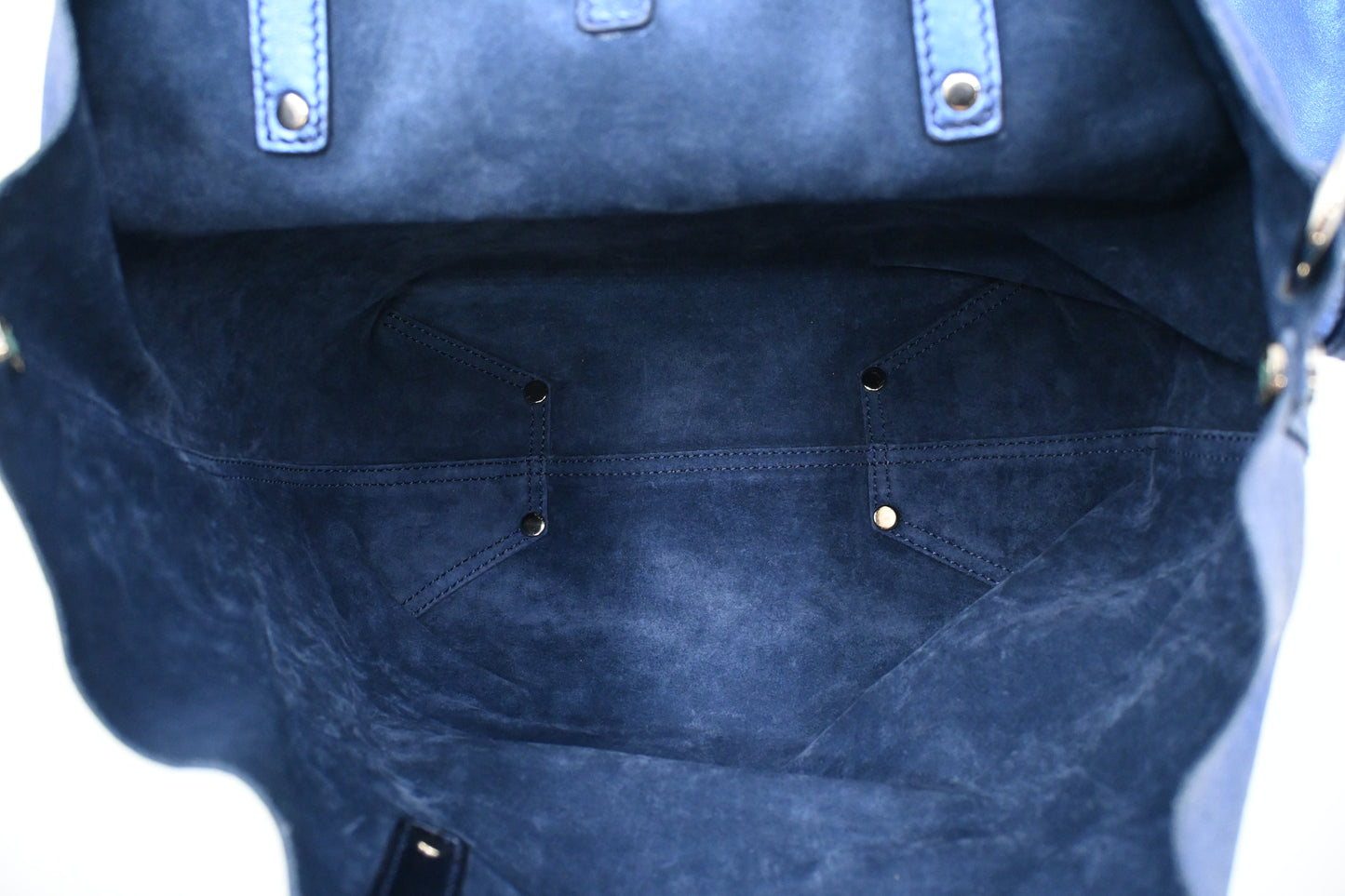 Tiffany & Co. Reversible Tote in Metallic Blue Leather