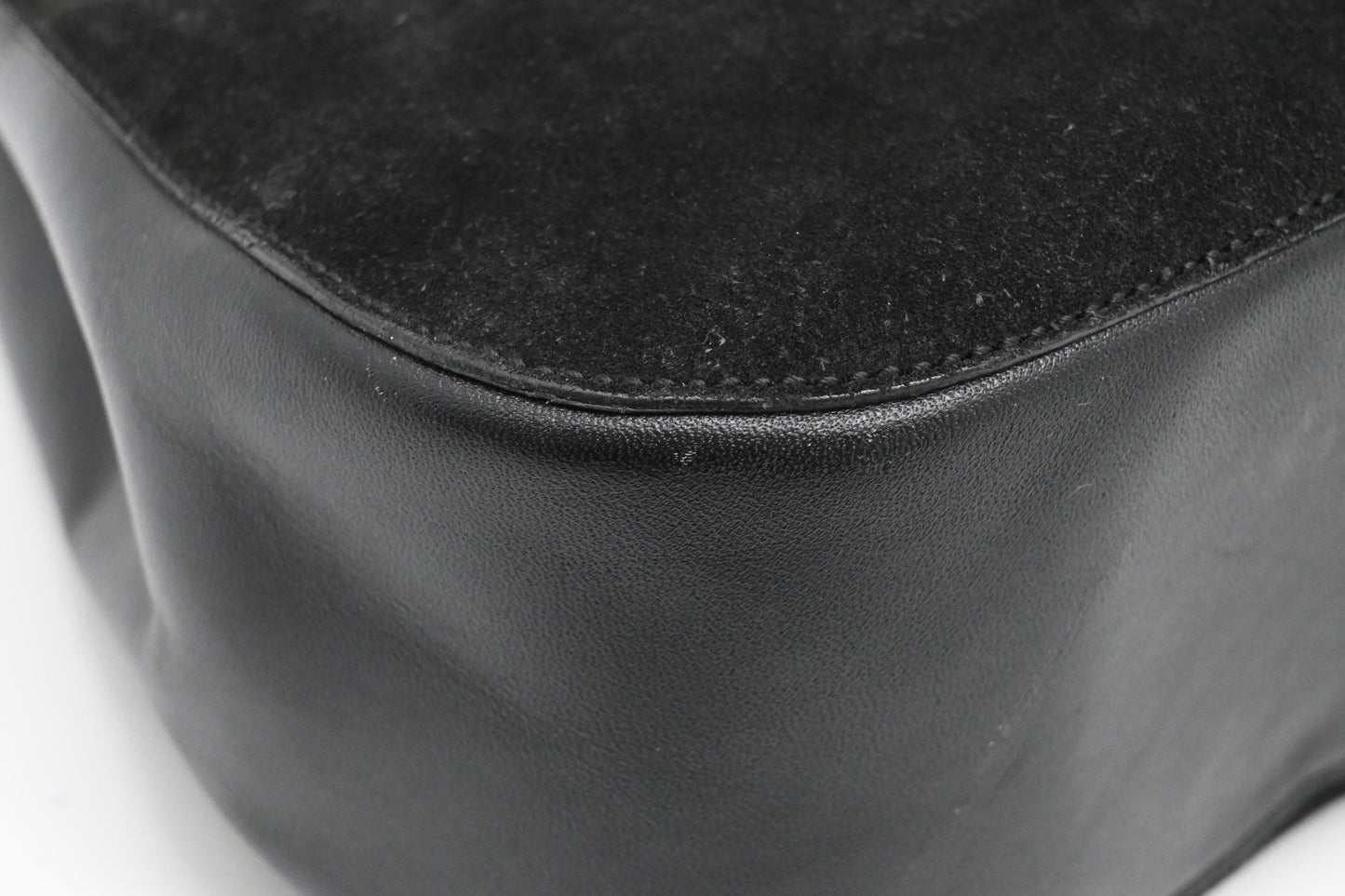 Gucci Bamboo Shoulder Bag in Black Suede