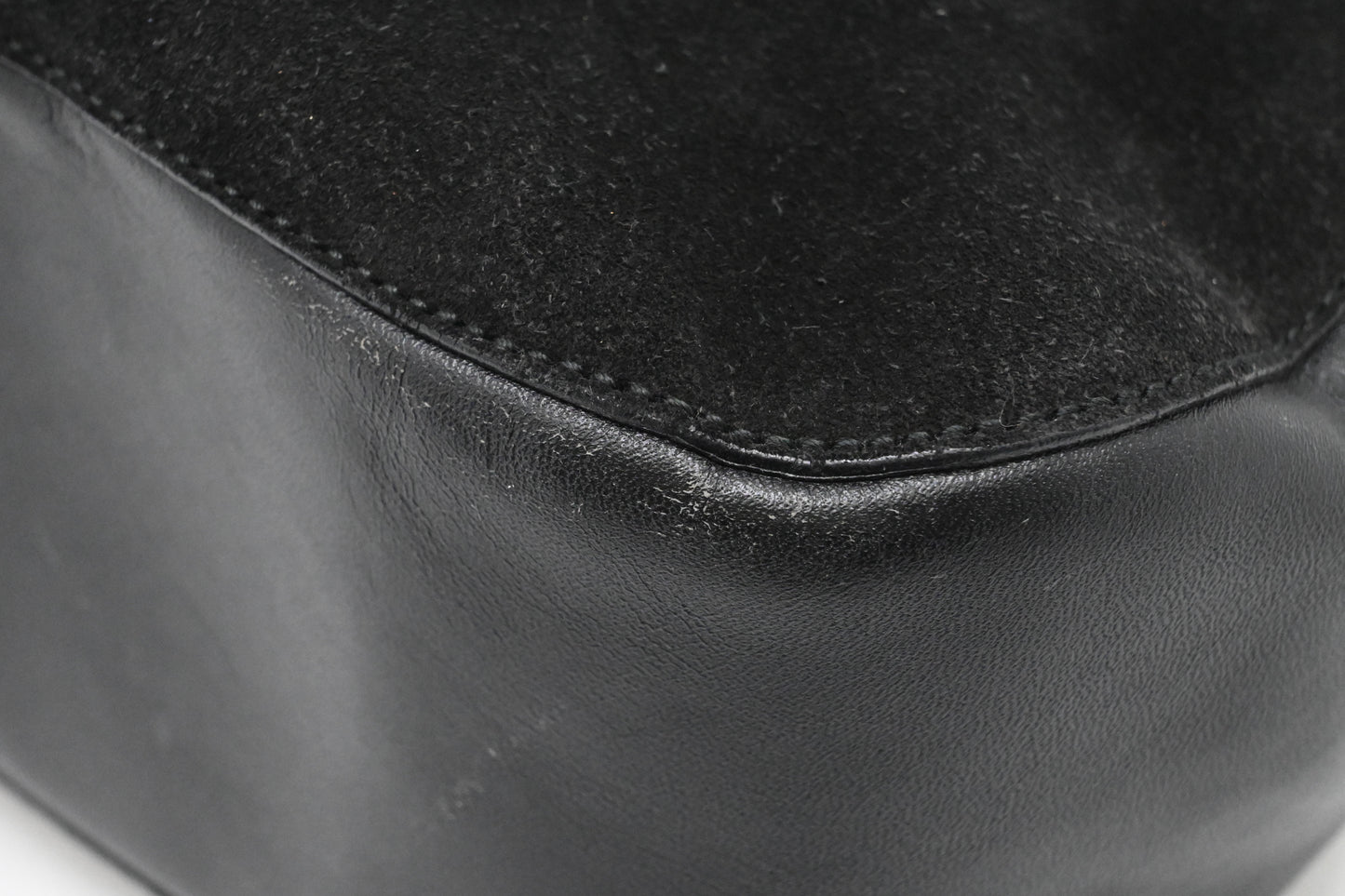 Gucci Bamboo Shoulder Bag in Black Suede
