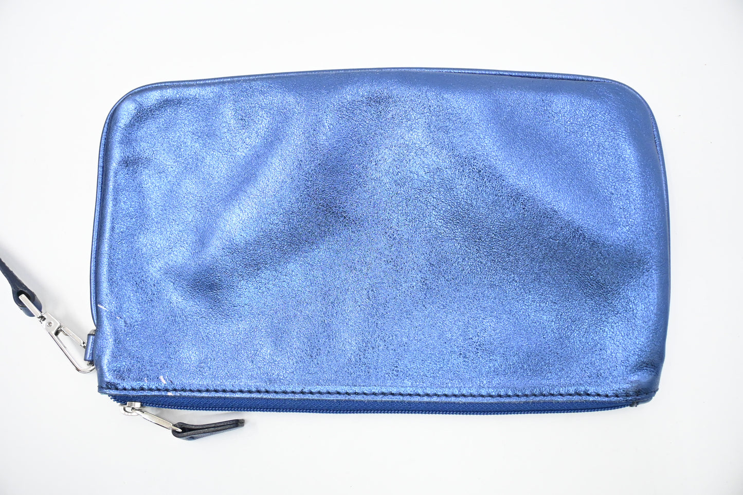 Tiffany & Co. Reversible Tote in Metallic Blue Leather