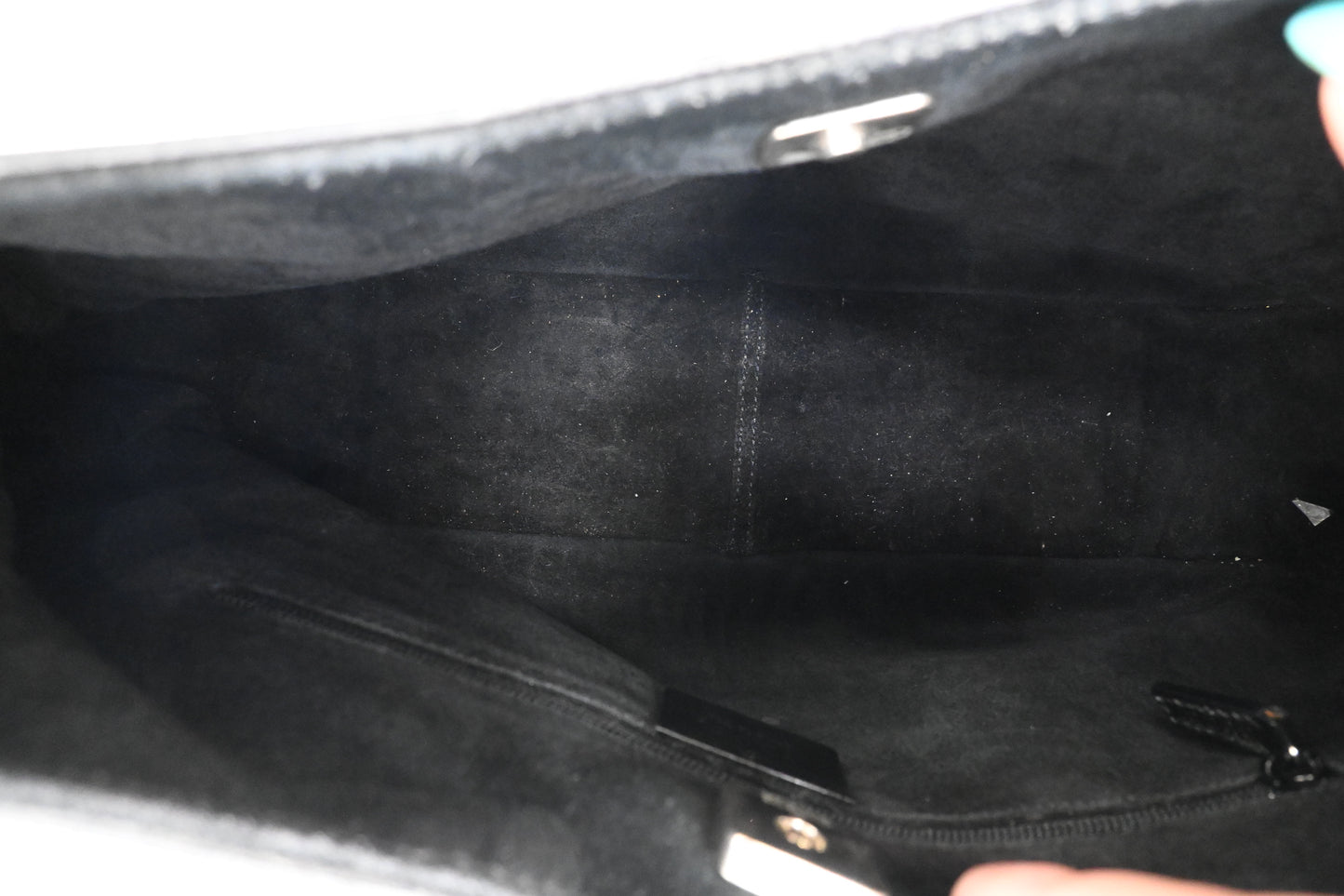 Gucci Bamboo Shoulder Bag in Black Suede