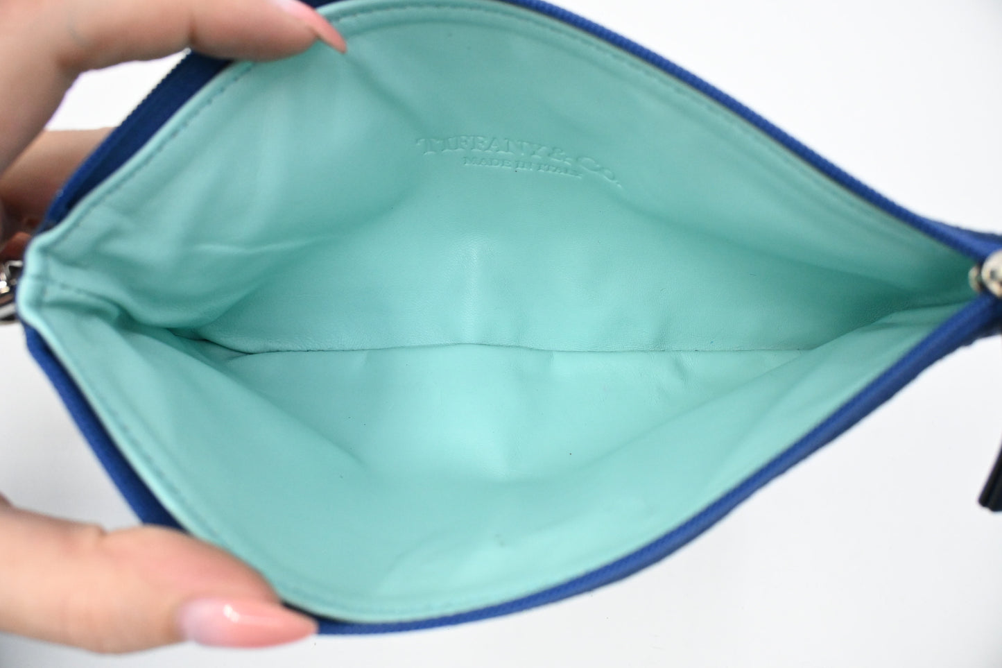 Tiffany & Co. Reversible Tote in Metallic Blue Leather