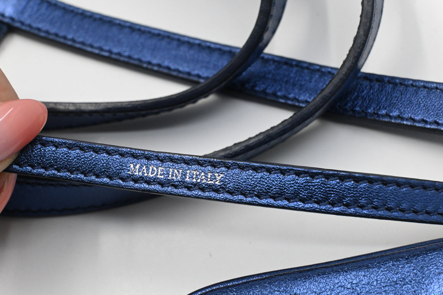 Tiffany & Co. Reversible Tote in Metallic Blue Leather